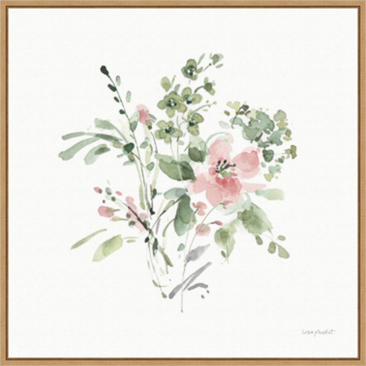 Inner Garden 05 by Lisa Audit 22-in. W x 22-in. H. Canvas Wall Art Print Framed in Natural